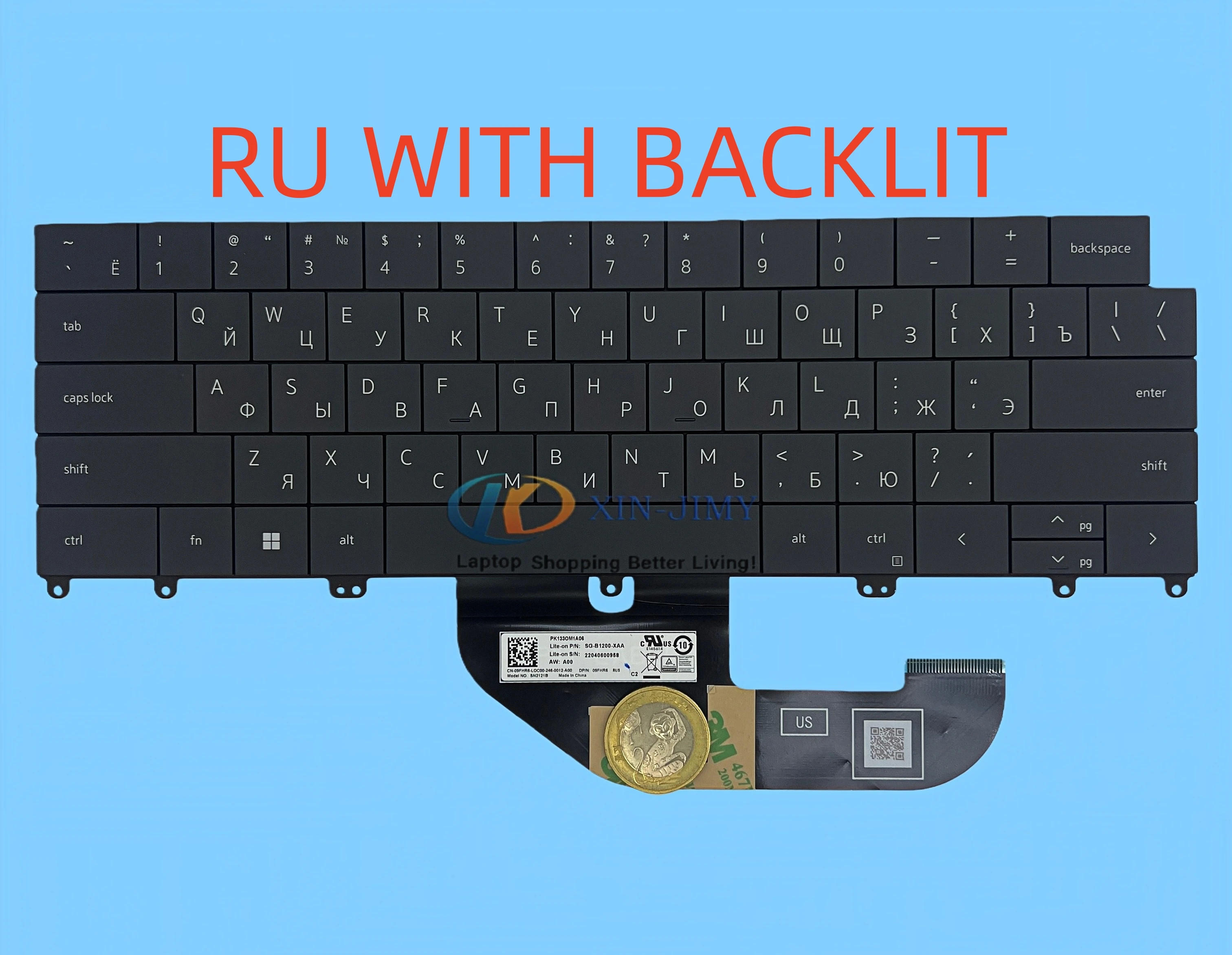 

Для DELL XPS 13 PLUS 9320 XPS 9320 0M6VRM 049VNP 0J0J3C RU клавиатура с подсветкой