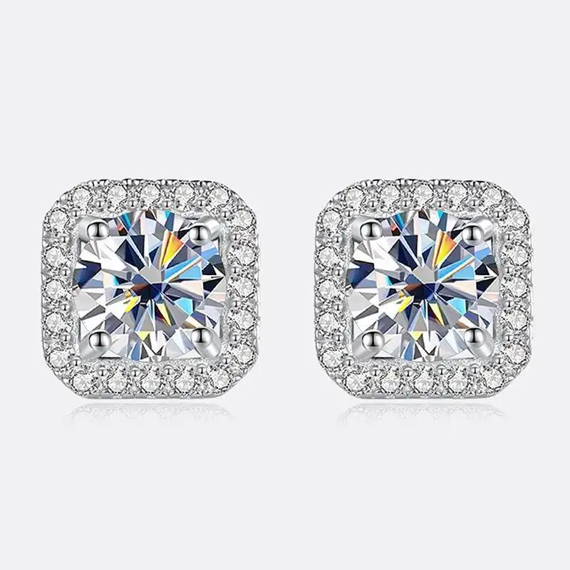 

Серьги-гвоздики JoiasHome из стерлингового серебра 925 пробы с муассанитом цвета D VVS, женские, роскошные, изысканные ювелирные изделия