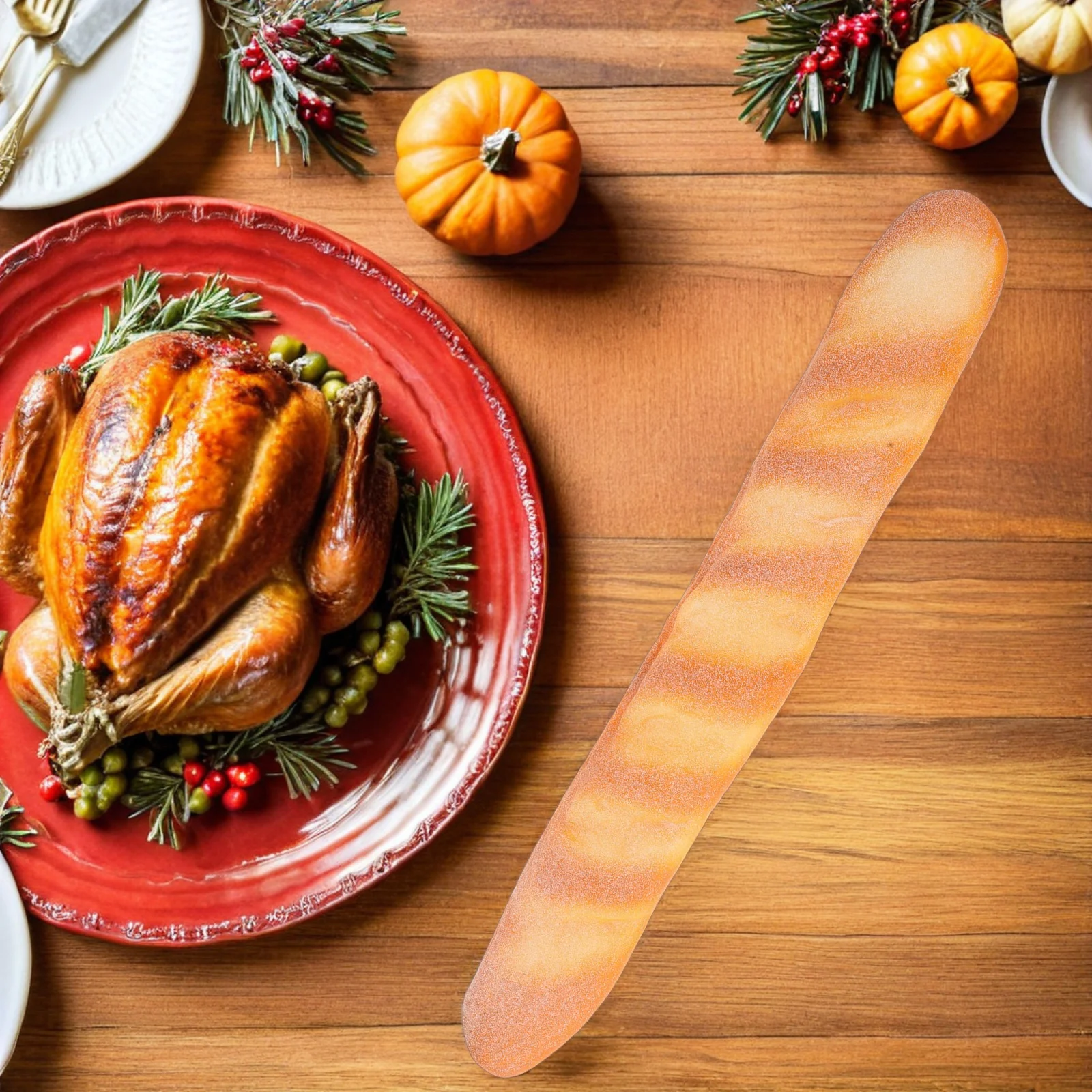 محاكاة خبز الرغيف الفرنسي دعامة طعام واقعية للأطفال التظاهر اللعب لعب الأدوار التفاعل العائلي صور يطلق النار ديكور المطبخ #1