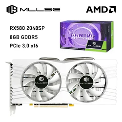 Tarjeta gráfica para juegos MLLSE AMD Radeon RX 580 8GB GDDR5 256 bits PCI Express 3,0 × 16 6 pines GPU escritorio Видекарт Placa De vídeo