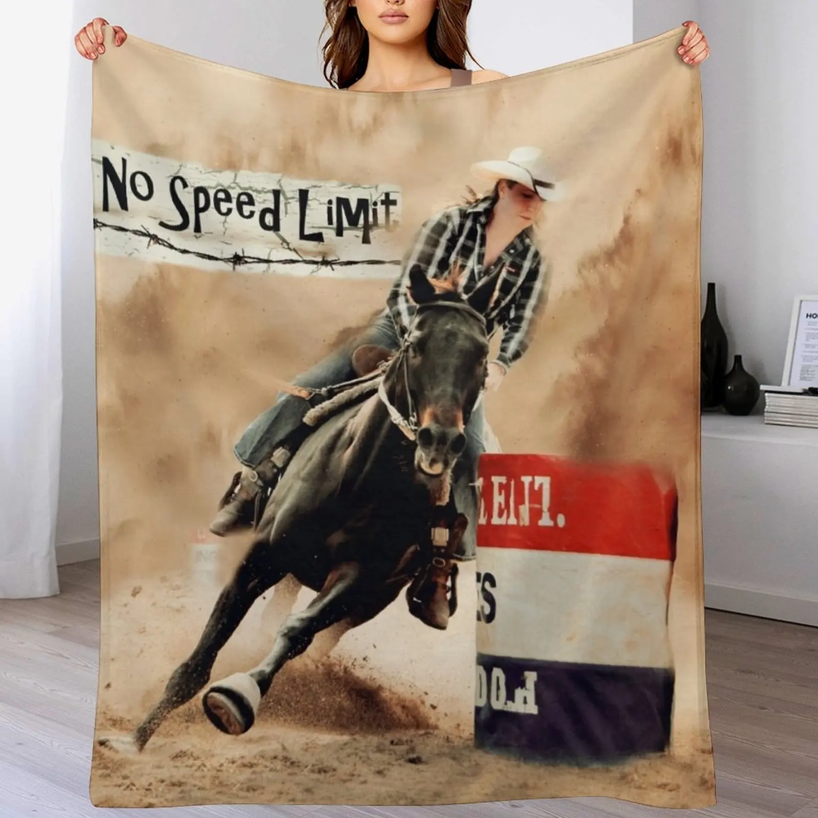 

BARREL RACER QUOTE ART AND DESIGNS Throw Blanket Cozy Warm Blanket for Bed Room Decor