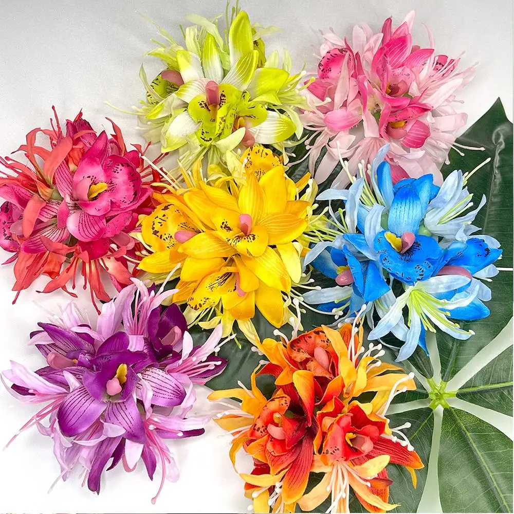 

Vacation Beach Hair Accessories Artificial Floral Hairpin Side Bangs Clip Chinese Hanfu Barrettes Sweet Large Flower Hair Clips