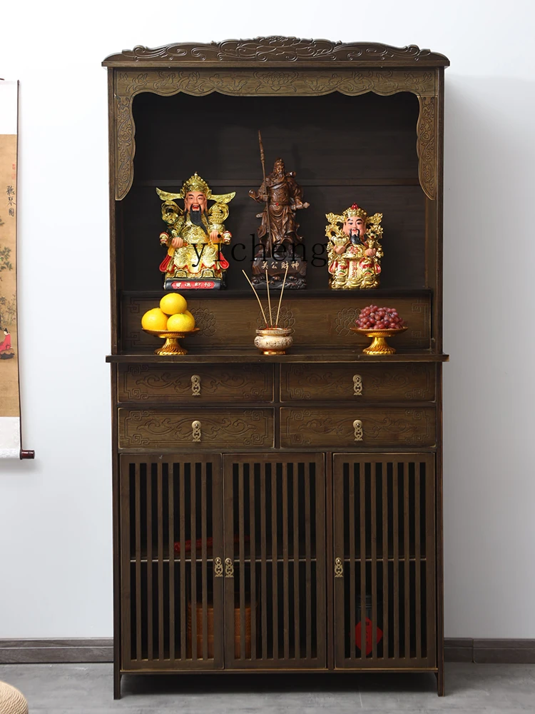YFY  Shrine Buddha Shrine God of Wealth Bodhisattva Worship Table Buddha Statue Home Altar
