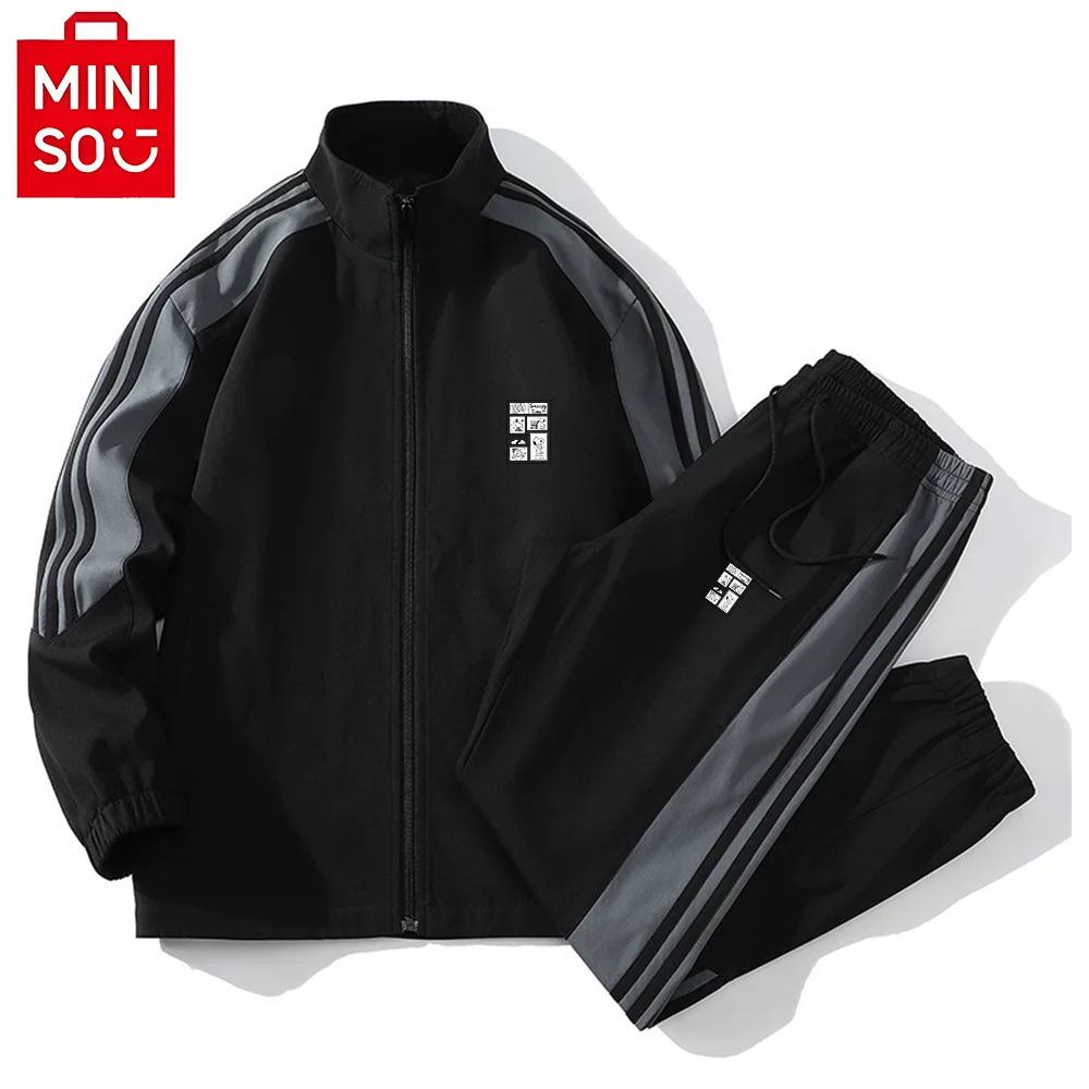 Miniso Fashion Best Sellers High Quality Casual Clothes Zipper Top lapel Leisurewear Coordinates Quick Dry Breathable Sweatshirt