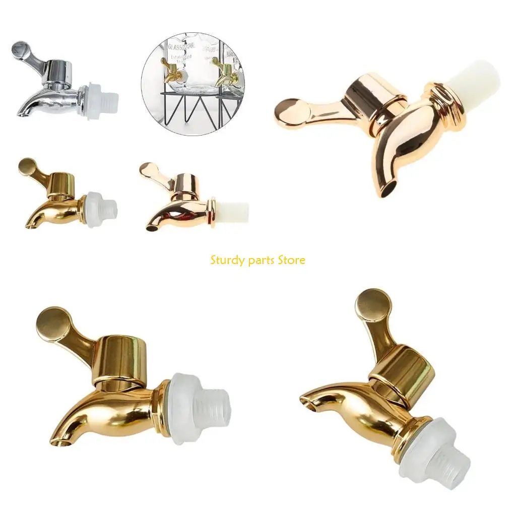 

97QC Elegant Gold Coated Barrels Faucet Wine Barrels Golden Tap for Home Brewing