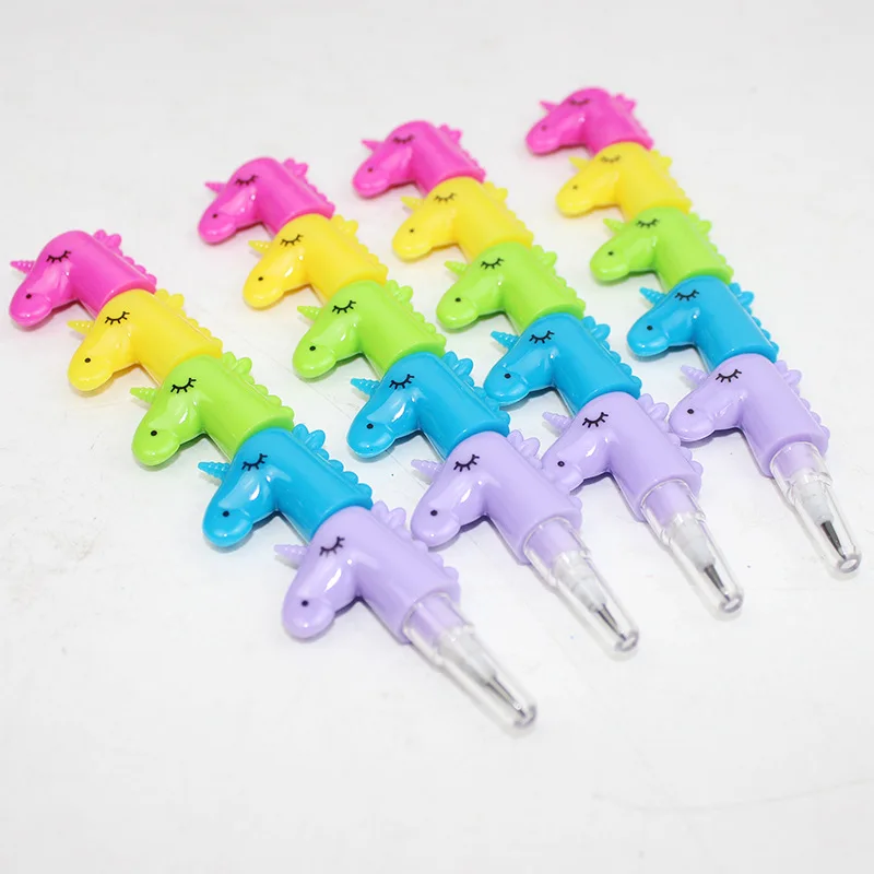 32 Pcs Cute Cartoon Unicorn Building Block Pencil /5 Part for 1/Creative Stationery/Children Student Prize Gift