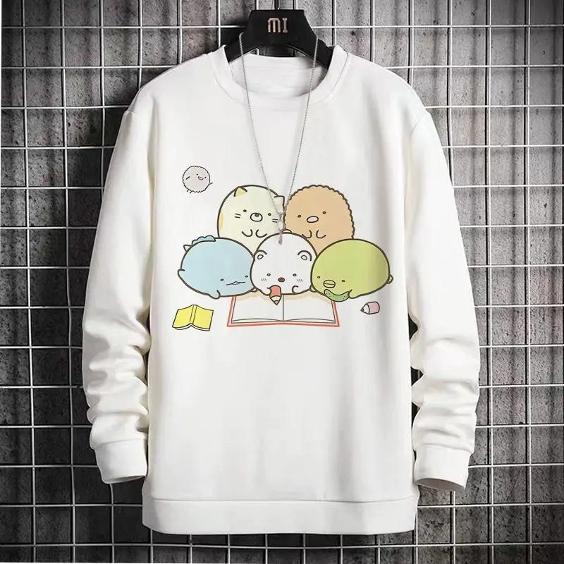 أنيمي لعبة ركن مخلوق Crewneck البلوز الأبيض الباندا القط البطريق الكرتون لطيف الشباب الصوف الملابس الشتوية