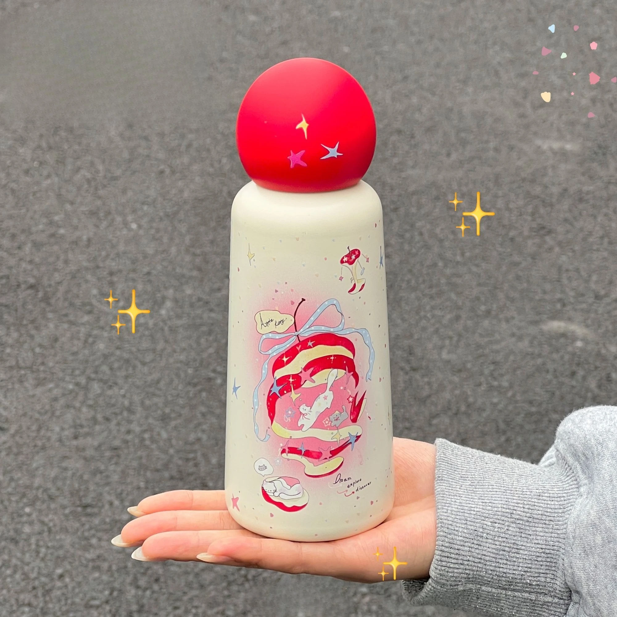Dream Red Apple Portable Thermos Cup, High Beauty Accompanying Water Cups, Christmas, Halloween, Birthday Gift Vacuum Flasks