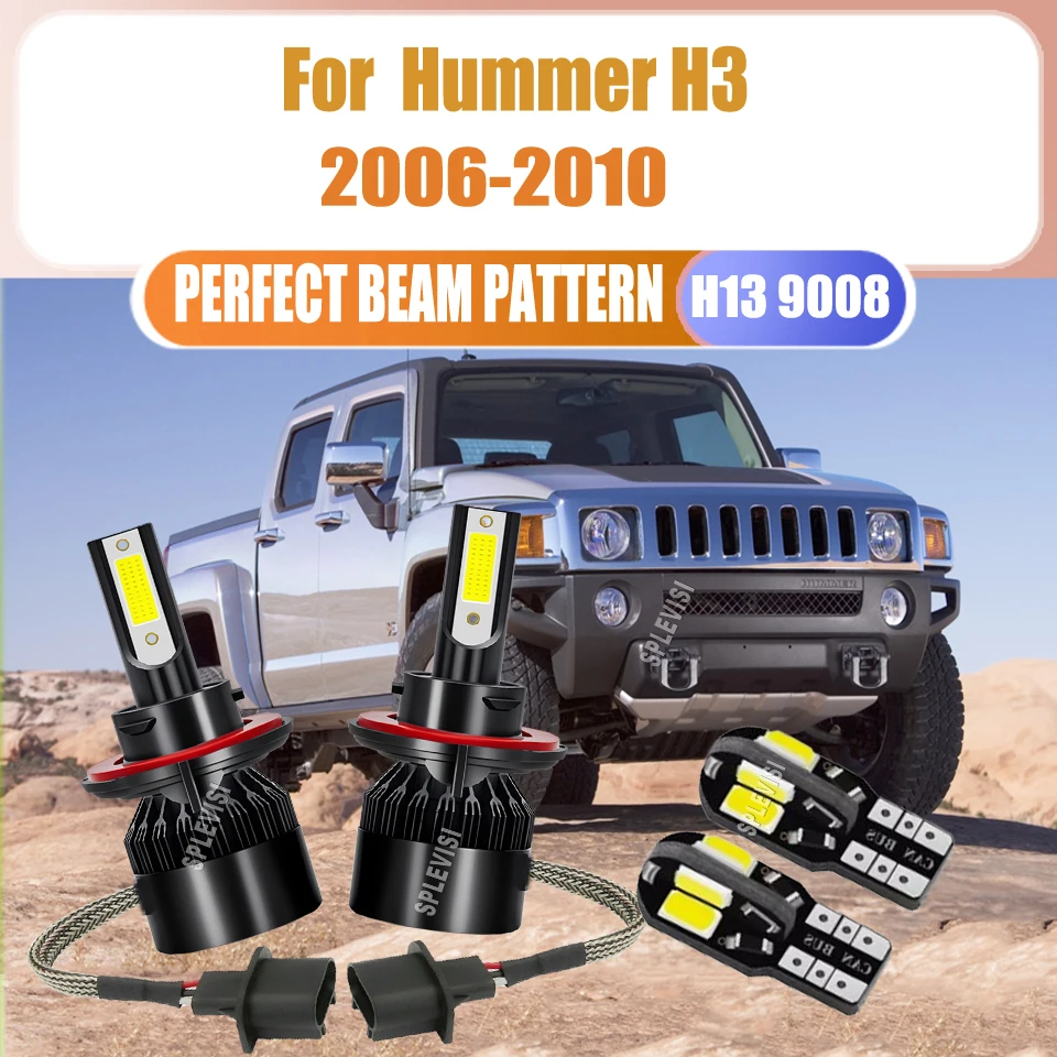

H13 6000LM Headlight Bulbs adopt the latest cob high bright led chip efficient output For Hummer H3 2006 2007 2008 2009 2010