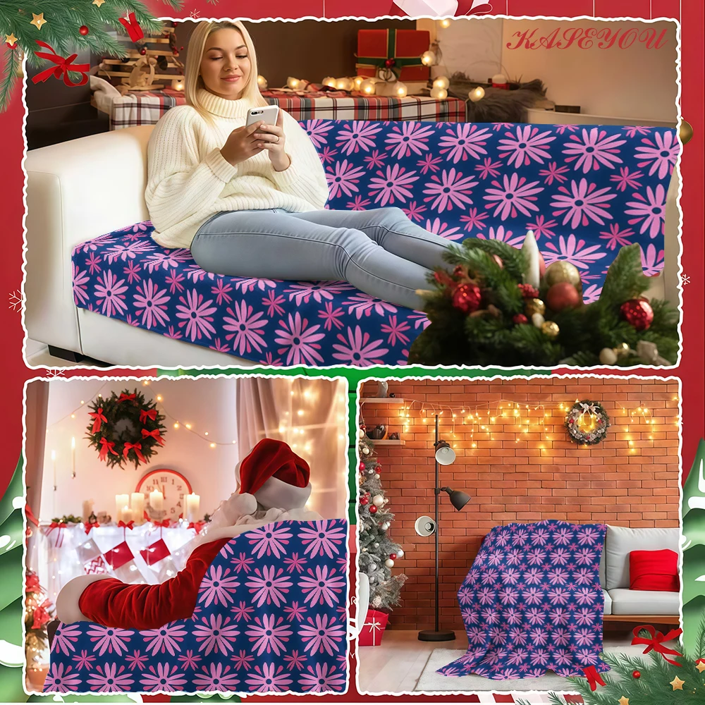 Pink Summer Fruit Fun Fade Resistant Machine Washable Silky Couch Blanket Ideal for Christmas Tree Holiday Party Decoration