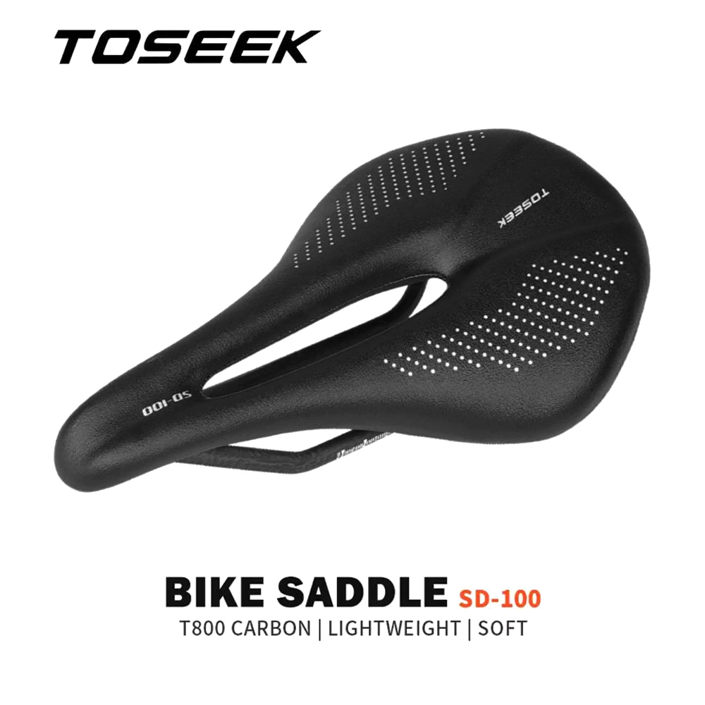 

TOSEEK T800 карбоновое велосипедное седло дорожное MTB велосипедное гравийное велосипедное гоночное сиденье 240*143/155 мм кожаная подушка из микрофибры