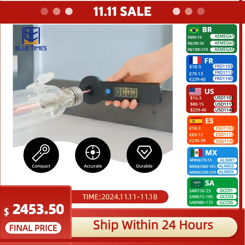 Bluetimes 0-200W Hand-held Power MeterLaser Tube Power Measurement HLP-200B Power Meter for Co2 Laser Engraving Machine