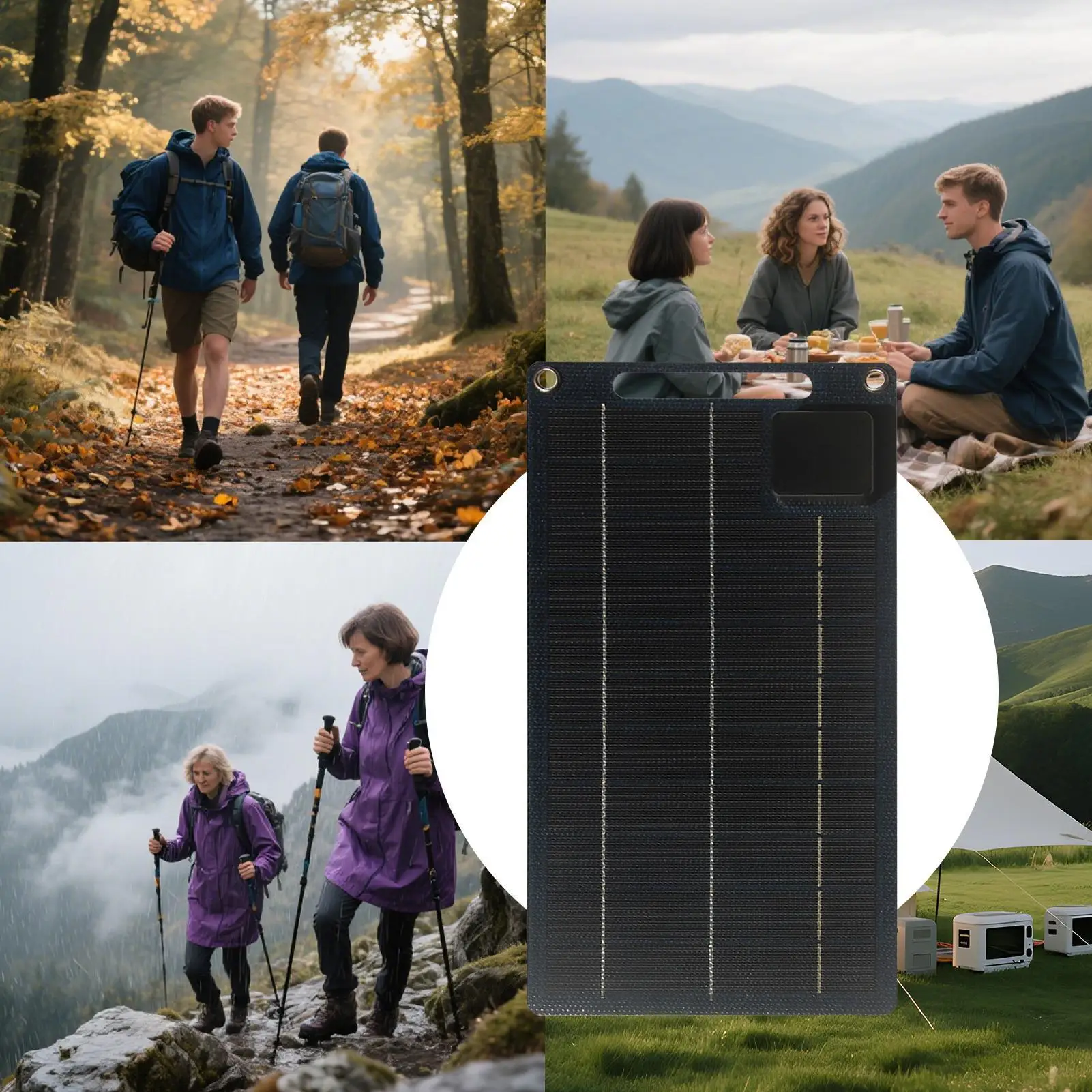 

Camping Solar Panel 100W Outdoor Smartphone Charger Waterproof Portable Charging Panel For Camping Beach RV Backpacking Boating