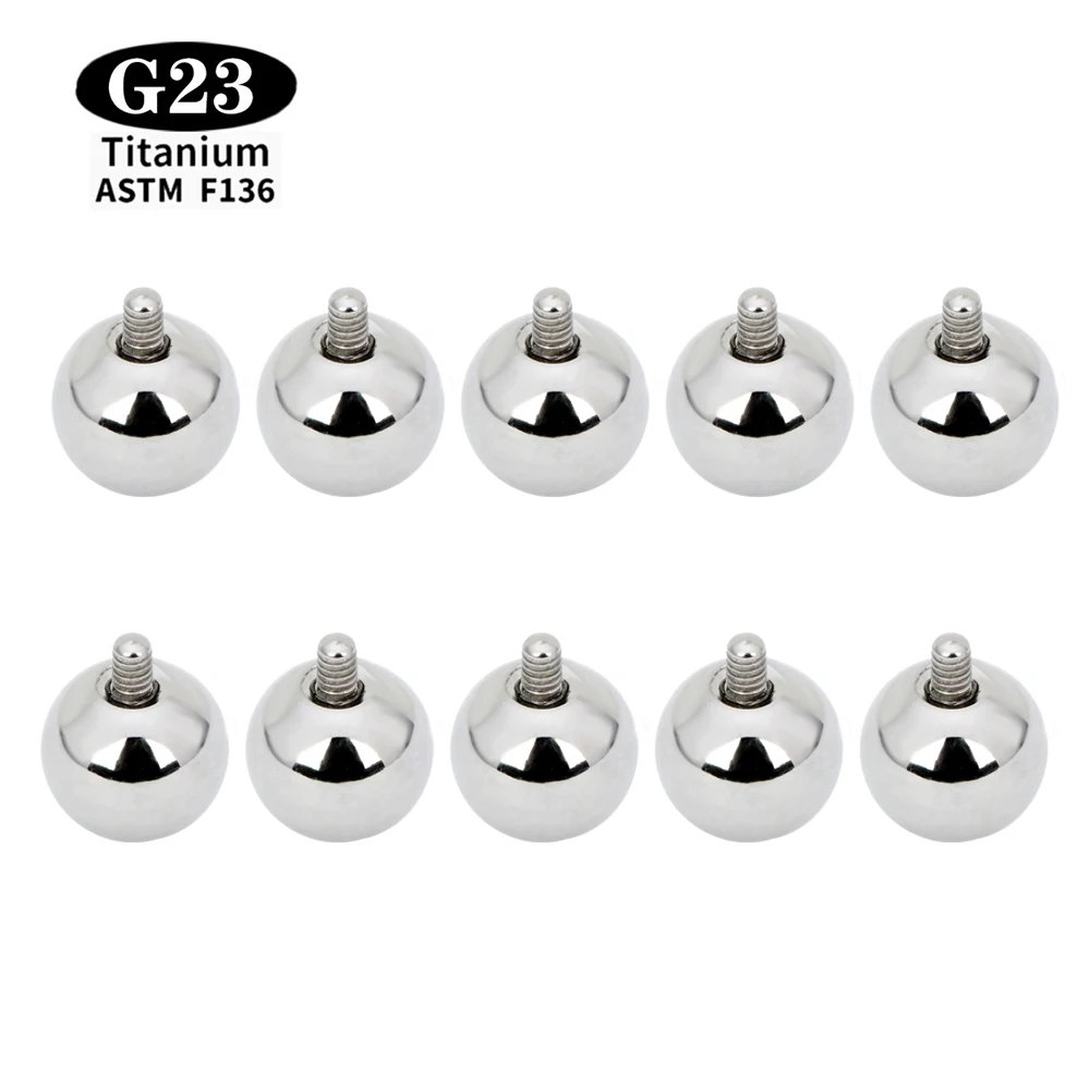 10 Stück ASTM F136 Titan-Kugeln 2/3/4/5mm, eloxiert, G23 Titan, externes/internes Gewinde, Lippen-Bananen-Kugel, Körperschmuck, Großhandel – Detail 6