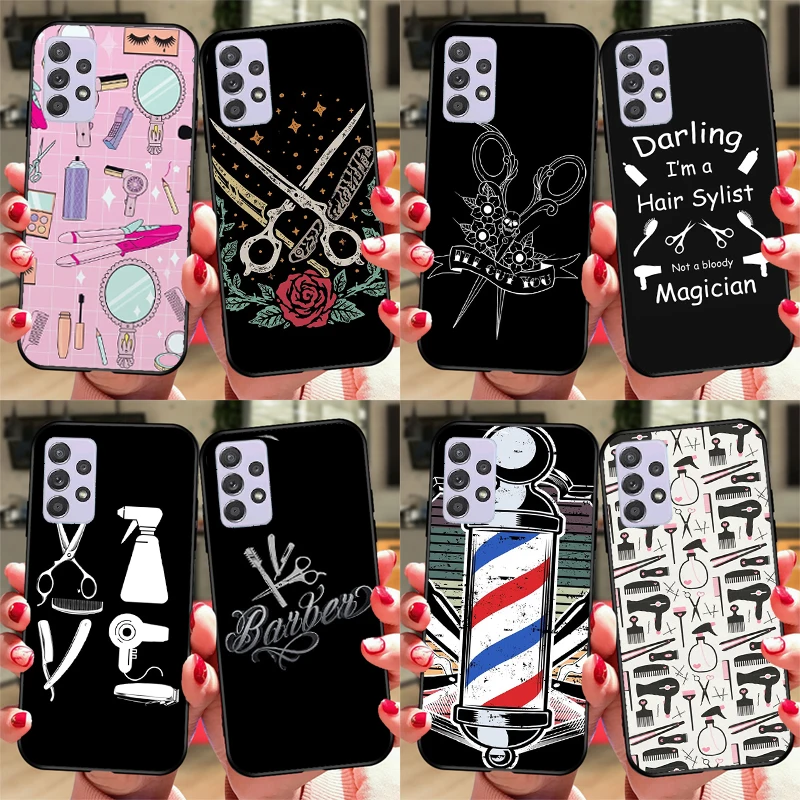 Hair Stylist Hairdresser Case For Samsung A54 A34 A24 A14 A51 A71 A12 A22 A32 A52 A72 A73 A33 A53 A13 Back Cover