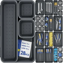 Tool Box Organizer and Storage Freely Organizing Drawer Space Organizer for Efficient Socket Sets Hardware Screws Wrenches