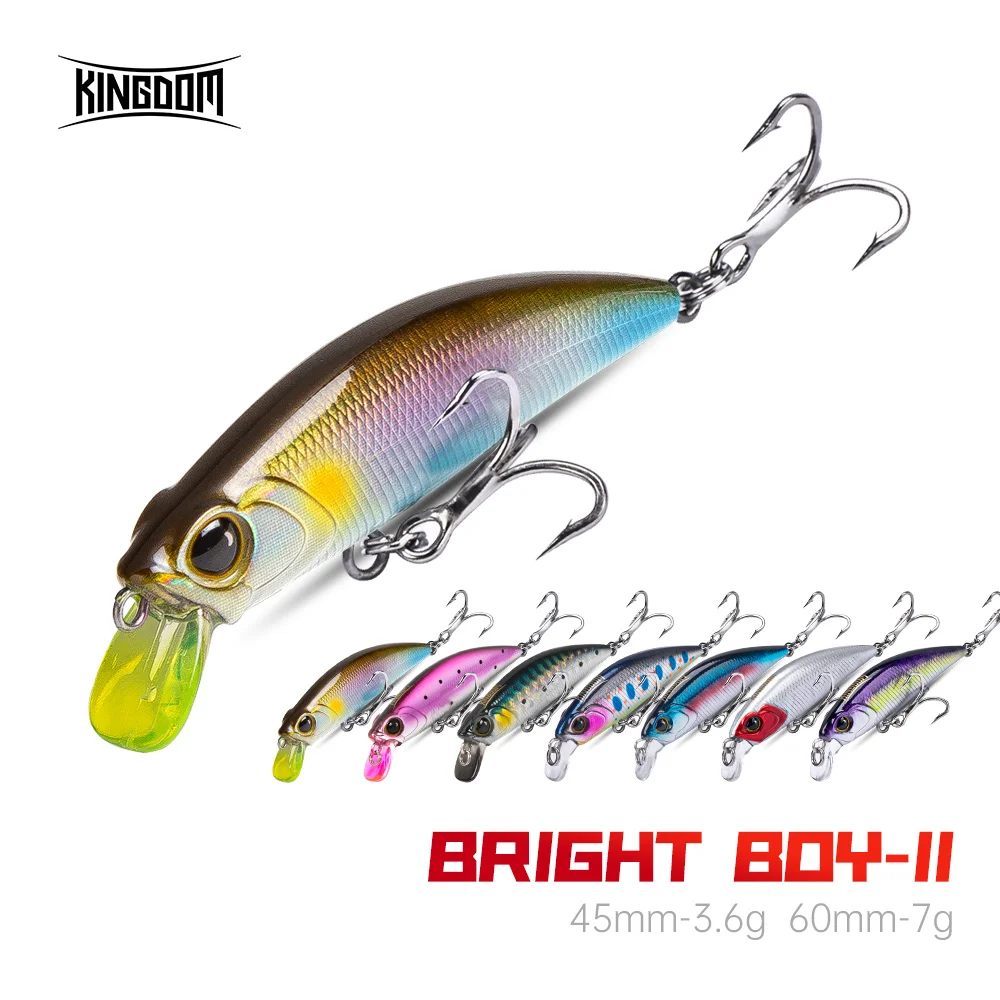 Kingdom Micro Fly Minnow Fishing Lures 3.6g 7g 45mm 60mm Sinking Minnow Artificial Wobblers Hard Bait Noise System Bass Pike