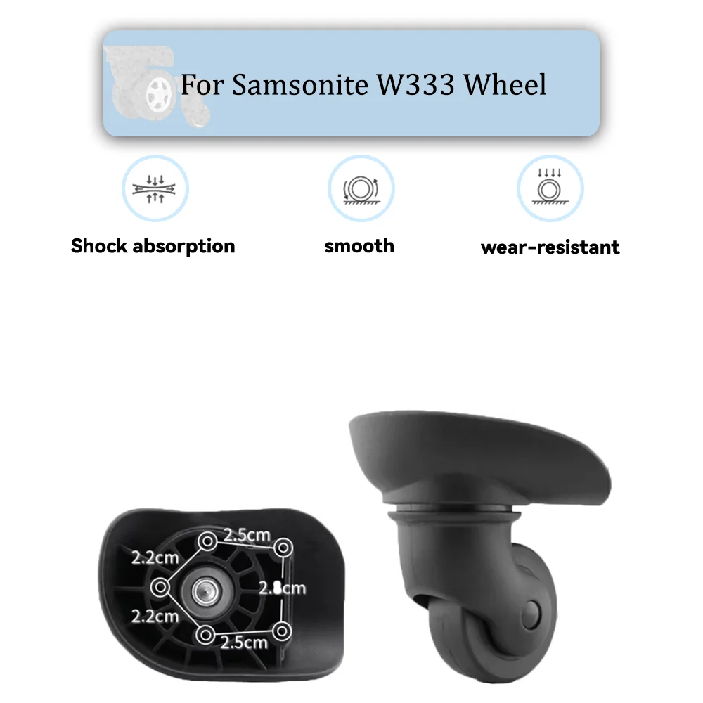 

For Samsonite W333 Universal Wheel Replacement Suitcase Rotating Smooth Silent Shock Absorbing Wheel Accessories Wheels Casters