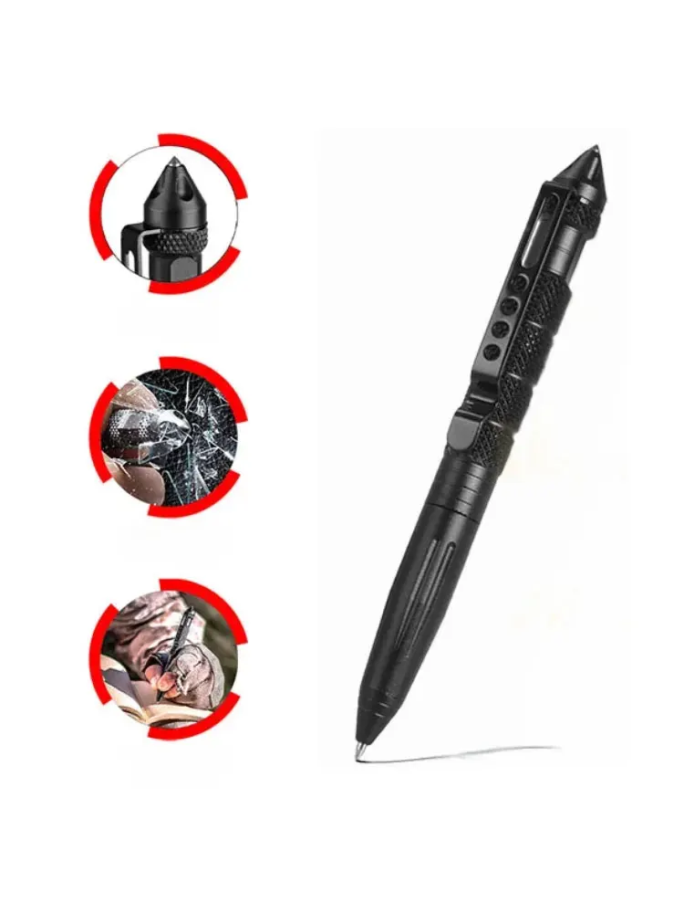 Stylo tactique multifonction d'auto-défense, outil de survie d'urgence, brise-verre, stylo d'écriture en acier au tungstène, sauvetage en plein air