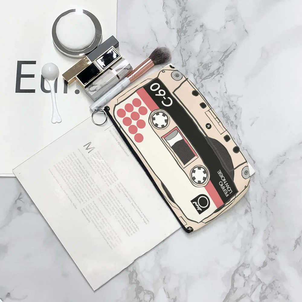 New Creative Design Small Storage Bag With Music Tape Printing Fun Women Cosmetic Bag Portable Outdoor Clutch Men\'s Coin Purse