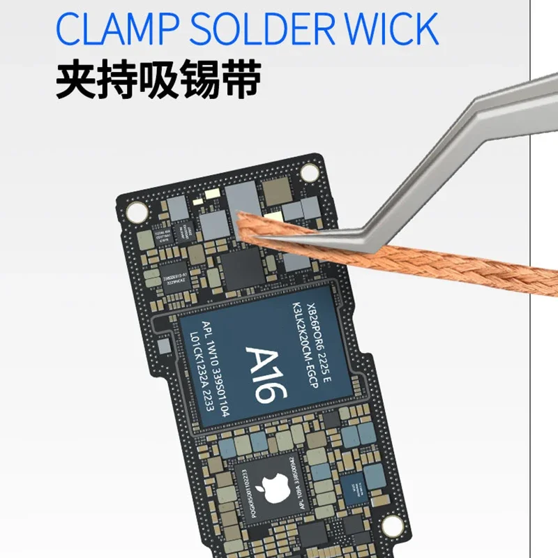 Pincettes à souder professionnelles, pincettes électroniques en acier inoxydable pour puce PCB SMD IC CPU BGA, outils de reballage, pincettes à fil volant