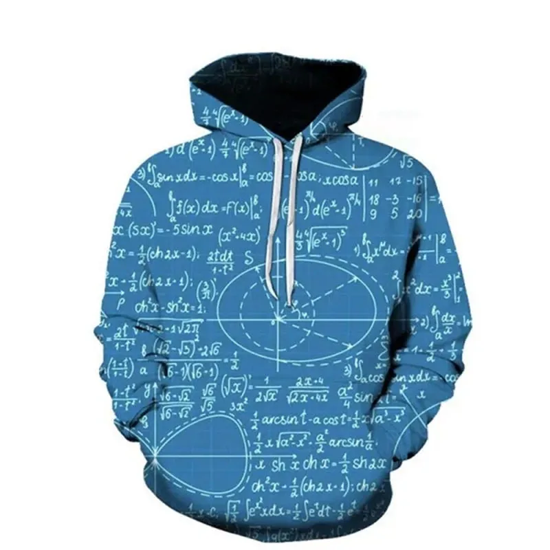 New Mathematical Formula Funny Hoodies 3D Print Men Women Hooded Sweatshirts Oversized Pullovers Y2k Tracksuit Top Kids Clothing