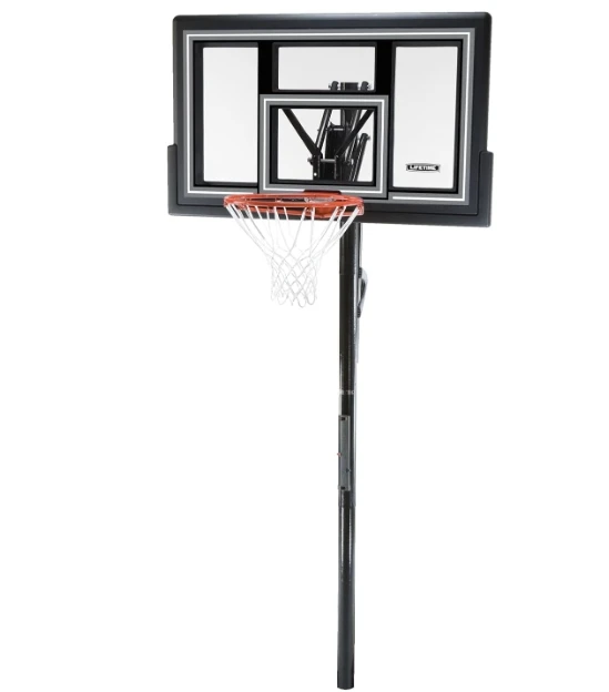 1084 Height Adjustable In Ground Basketball System, 50 Inch Shatterproof Backboard