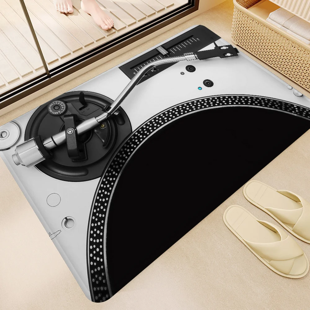 Alfombra de puerta de vinilo V R-Record para DJ, alfombra antideslizante para cuarto de lavado, decoración para lavandería, balcón, sala de estar infantil, felpudo de bienvenida