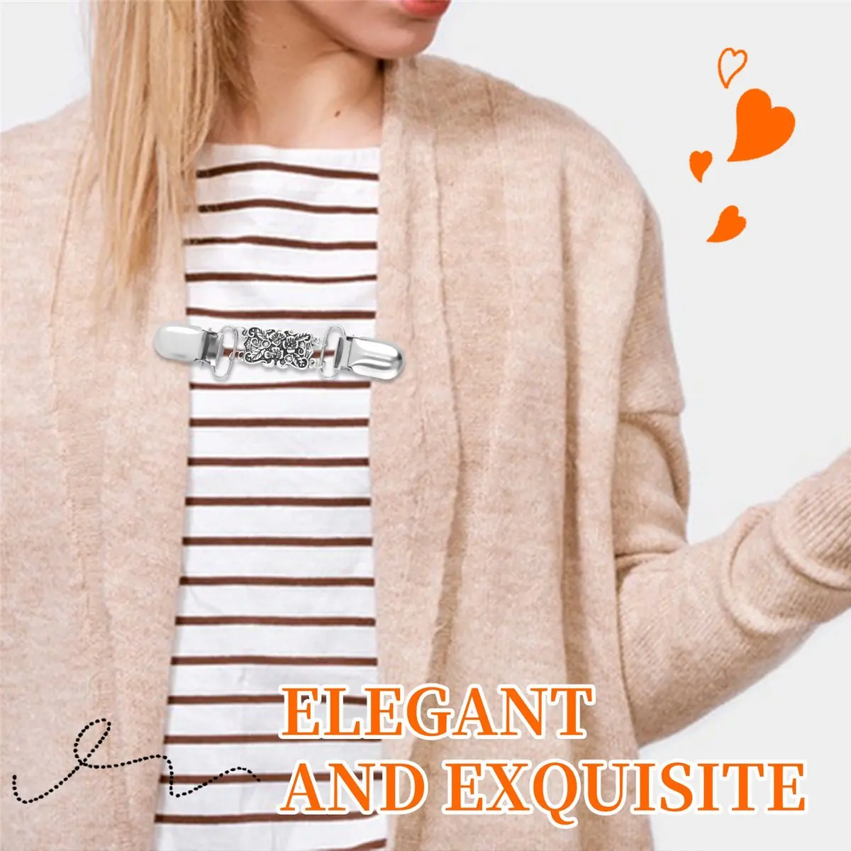 ABQR 4 Pezzi Clip per Scialle per Maglione Vintage Clip per Colletto per Cardigan retrò Clip per Spilla per Camicia per Donne e Ragazze che Indossano