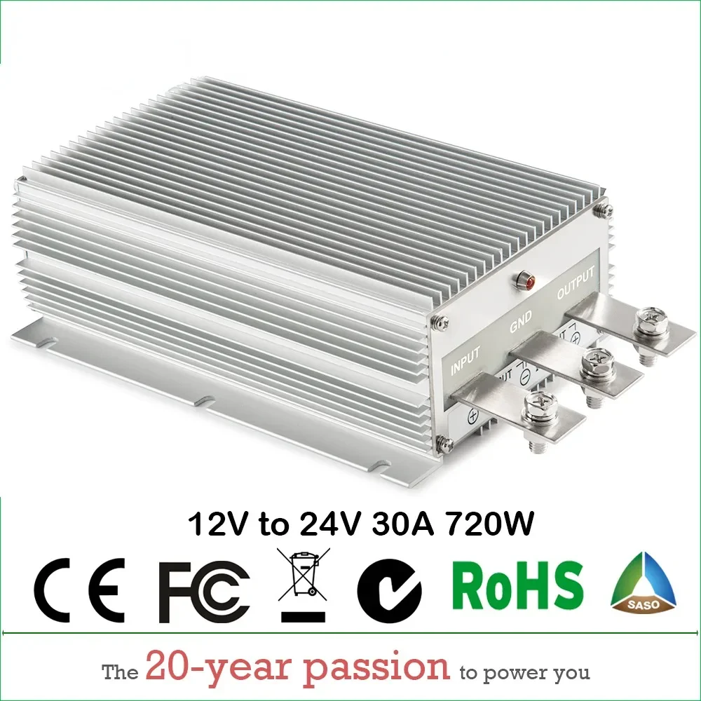 

12V TO 24V 30A 25A 20A STEP UP DC DC POWER CONVERTER 30 AMP 720 Watt 12VDC TO 24VDC 30AMP VOLTAGE REGULATOR BOOST MODULE CE ROHS