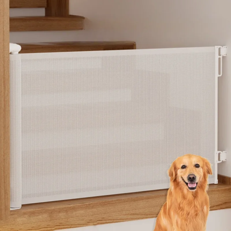 Retractable Pet Fence With Indoor Safety Gate Non Punching Stair Railing Household Dog Barrier Secure Protection For Petsits