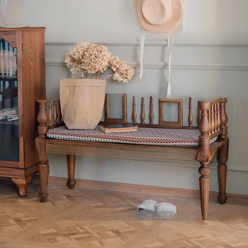 

Vintage Bench Medieval Bench Double Chair Home Dining Room Living Room Bedroom Chair Cafe Entrance Chair