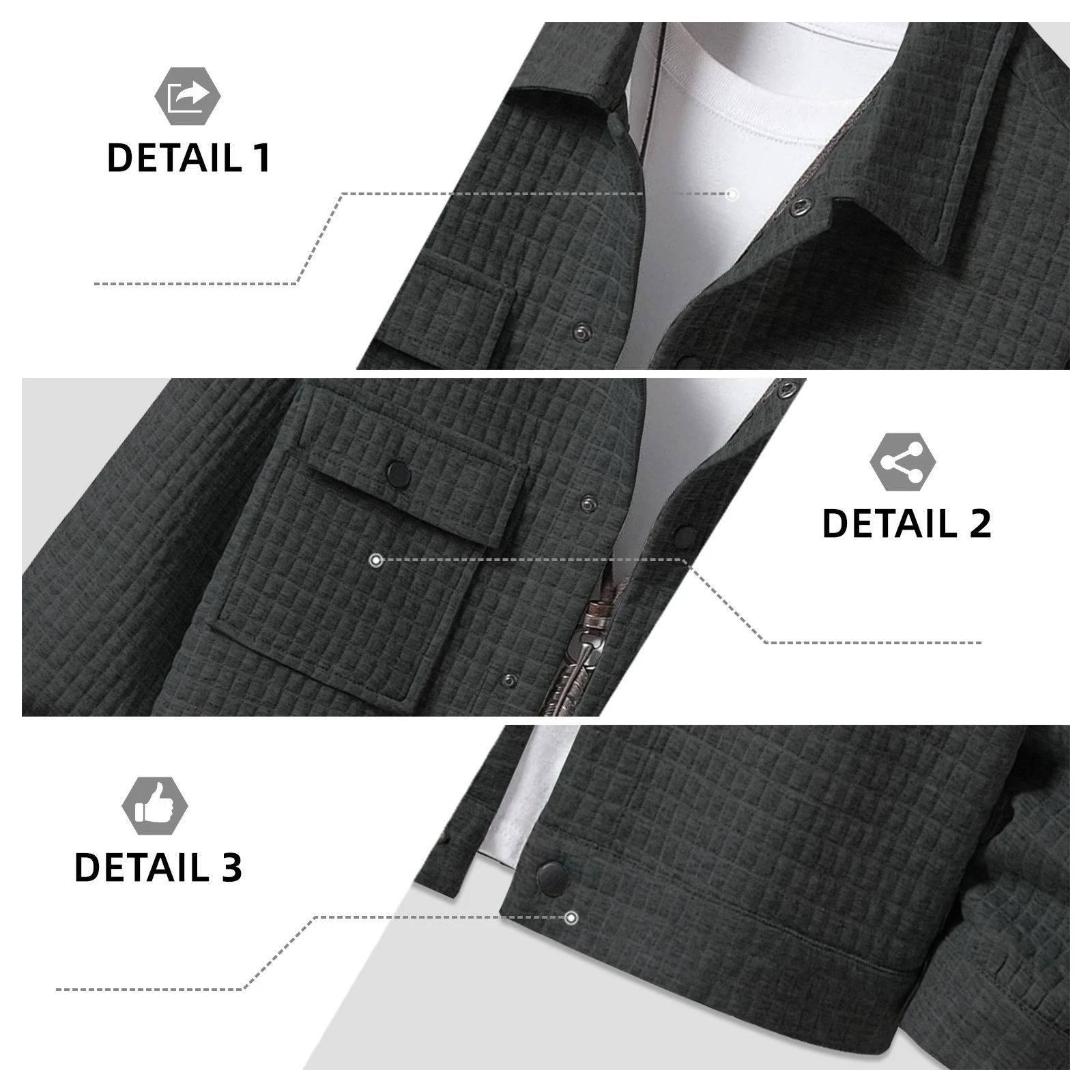 New Hot Men's Spring Autumn Casual Jacquard Check Loose Shirt Jacket Overshirt Long Sleeve Button Down Collar Streetwear Fashion