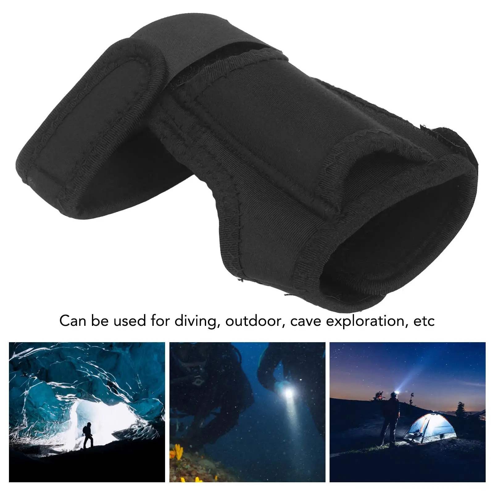 Funda táctica para linterna de muñeca, soporte de montaje para brazo de antorcha de buceo compacto ajustable para linterna de 25-30mm caza subacuática