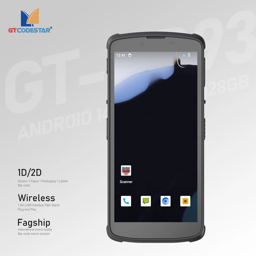 

GTCODESTAR Wireless Android 14 PDA 1D 2D Bluetooth Barcode Scanner NFC Rugged PDA Handheld USB 4G Mobile Tablet Android PDAS
