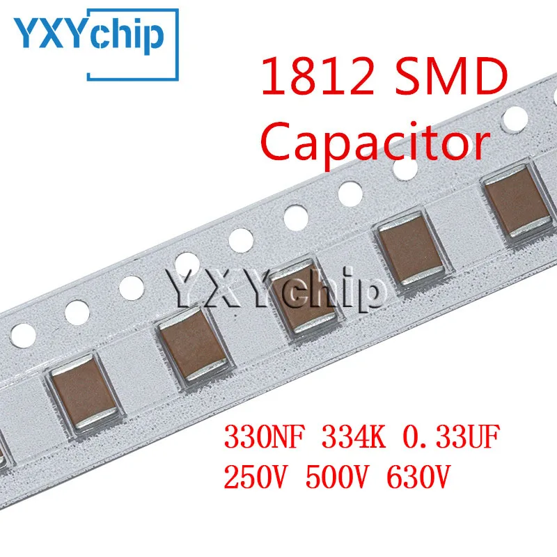 10pcs 1812 330NF 334K 0.33UF 250V 500V 630V X7R 10% SMD Chip Multilayer Ceramic Capacitor