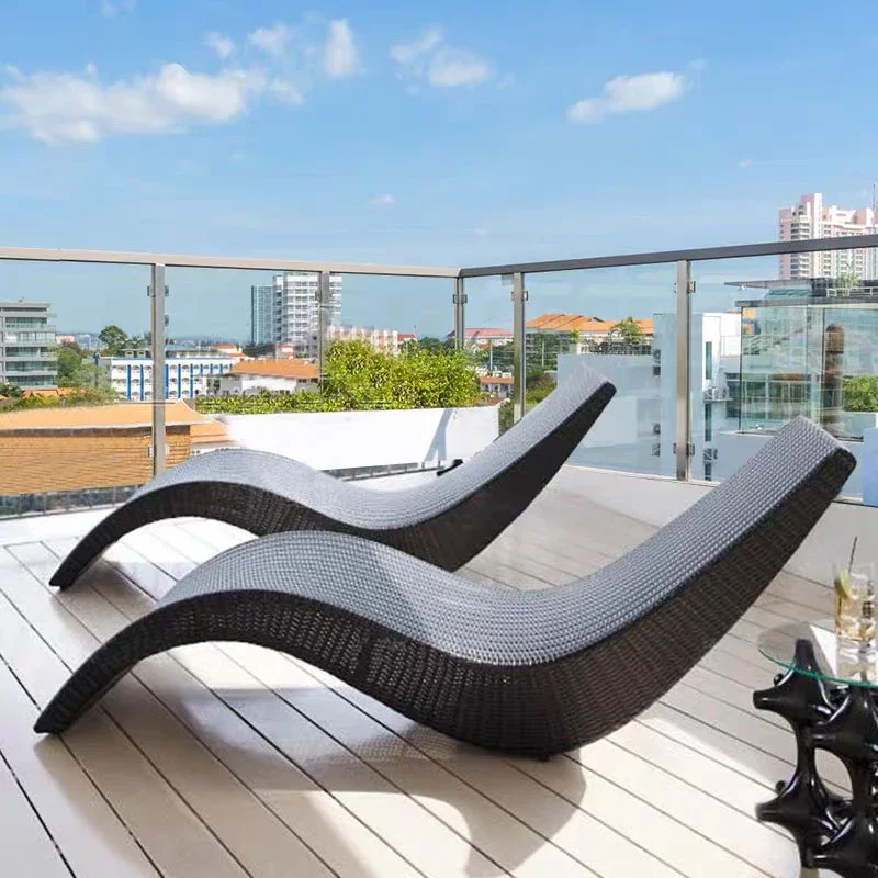 

Outdoor Loungers Rattan Chairs Villa Courtyard Hotel Clubhouse Swimming Pool Lounges