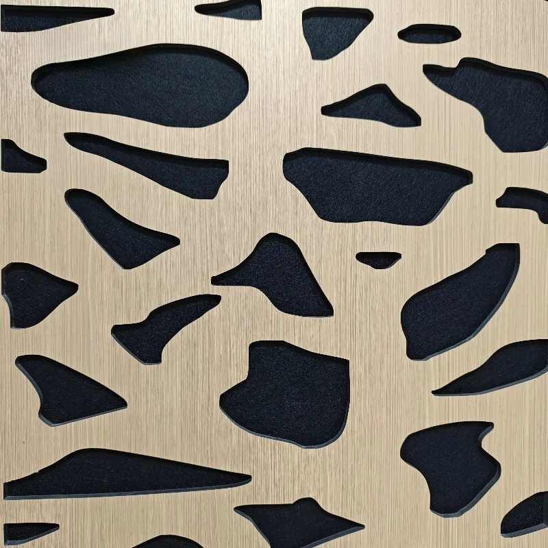 Carved Acuostic Wall Cladding DIY Decoration Polyester Fiber With Technical Wood Veneer 9mm In Cheap Price