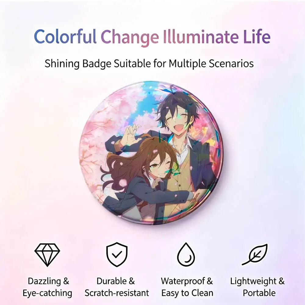Horimiya Hori-san to Miyamura-kun Brooches Cartoon Badge Pins Backpack Hat Accessories Friend Gift