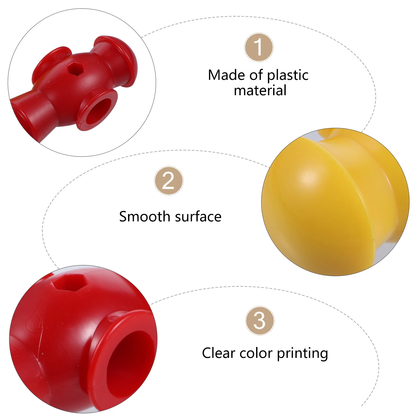 

4pcs Resin Soccer Players Durable Foosball Men For Table Smooth Surface Clear Color Printing (White Black Yellow Red)