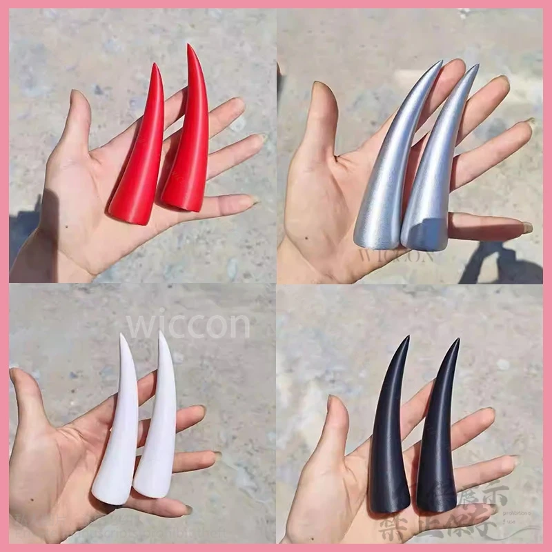 Animal Anime Cartoon Furry Cosplay Kigurumi 11cm Hairpin Cute 4 Colors Demon Horn Clips Headbands Headgear@arrebol^^Customized