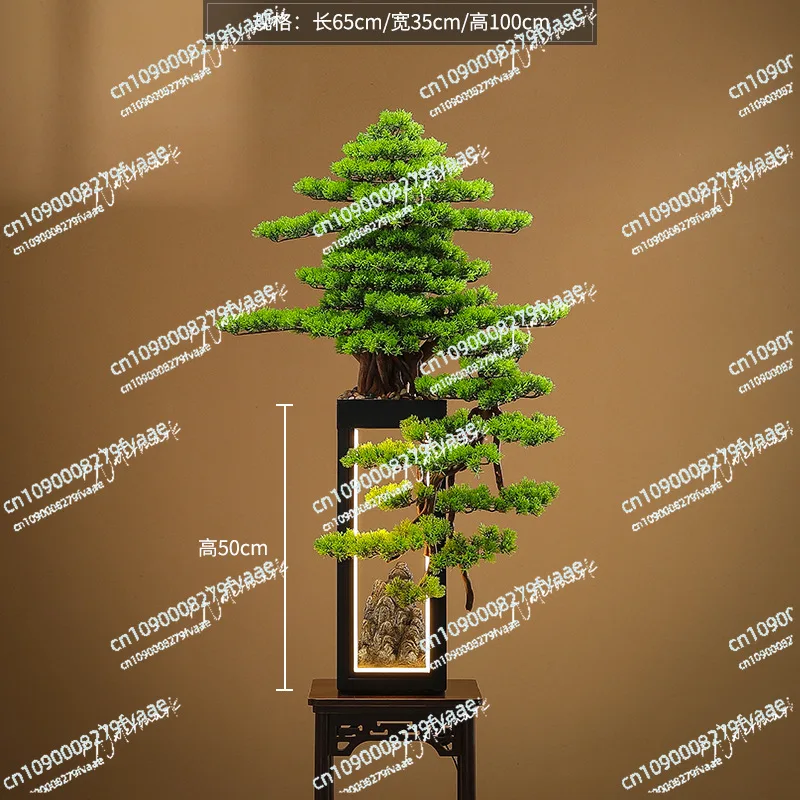 จําลองบ้านยินดีต้อนรับสนยินดีต้อนรับพืชสีเขียวห้องนั่งเล่นต้นไม้ปลอมชั้นโรงแรมตกแต่งขนาดใหญ่