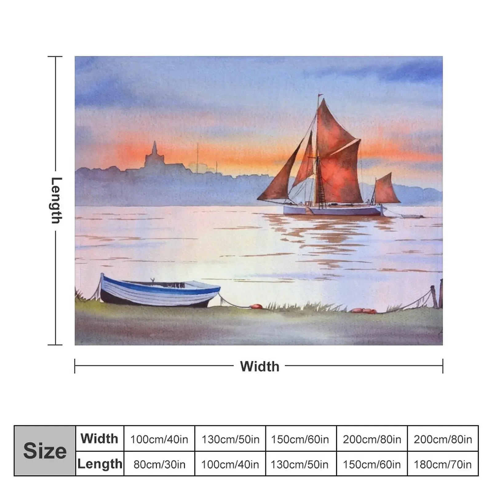 Thames Barge At Maldon Essex England Throw Blanket Cute Decorative Beds Thermal Blankets