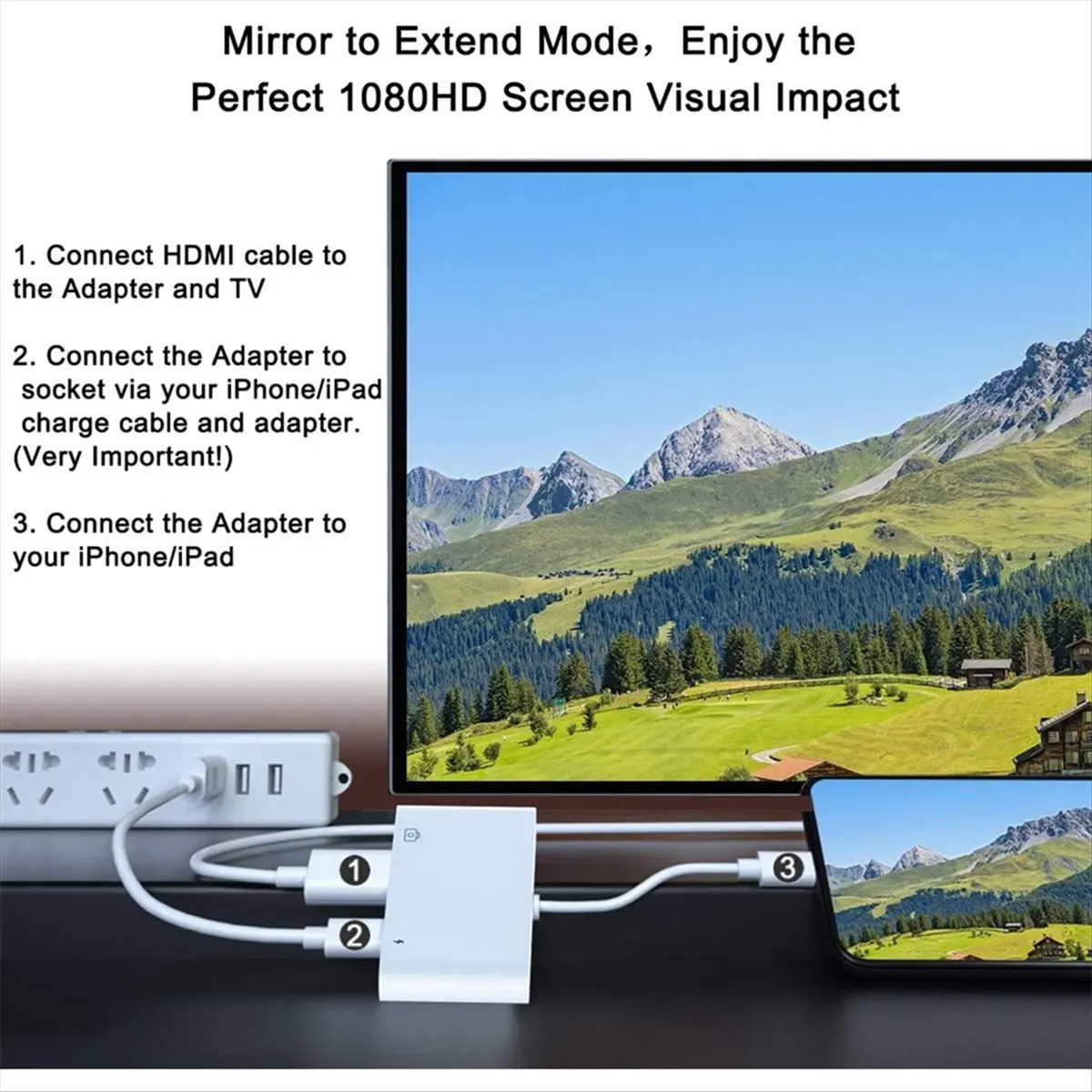 

*ABAB 3 в 1 HDMI-совместимый адаптер OTG для IPhone, IPhone Digital AV 1080P HD-адаптер, USB-кабель OTG и порт для зарядки
