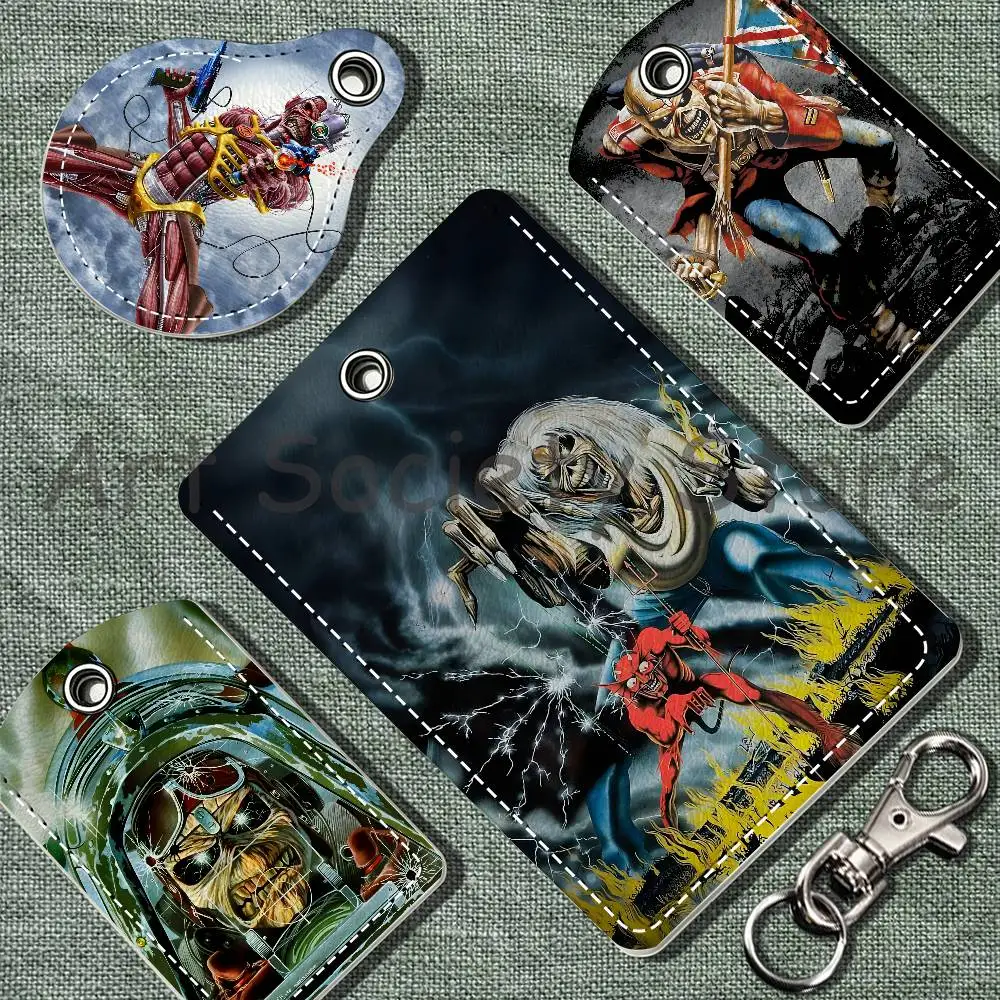I-Iron Run For Your M-Maiden Holder Keychain For Air Tag Bank Business Work Card Holder Student Card Protective Case Bus Card