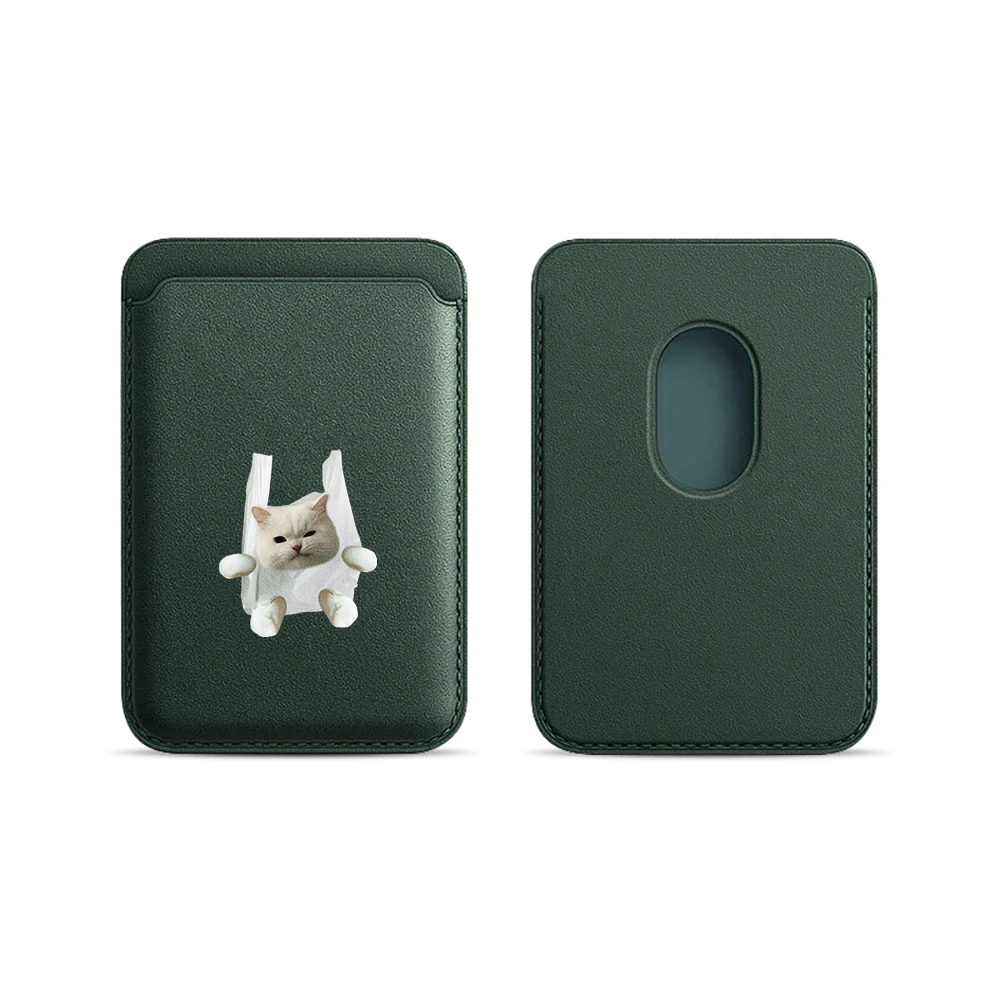 Lustige Katzen-Leder-Kartenhülle für Magnetische Hüllen, Geeignet für alle iPhones, für Magsafe-Kartenhalter, Handy-Rückentasche – Detail 17