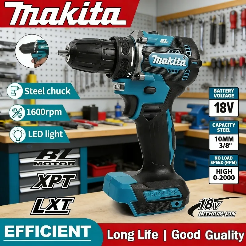 

Makita Original DDF487 Cordless Brushless Driver Drill 18V Electric Impact Screwdriver Rechargeable Power Tool