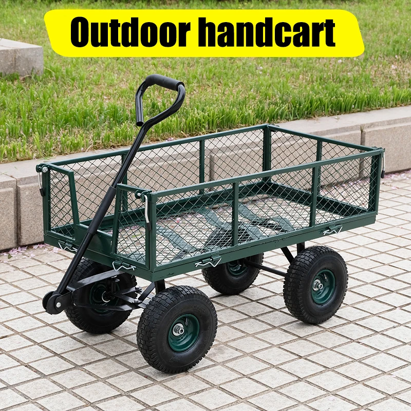 Trolley with Fence Detachable Handling Trolley Inflatable Folding Cart Load 100-300kg