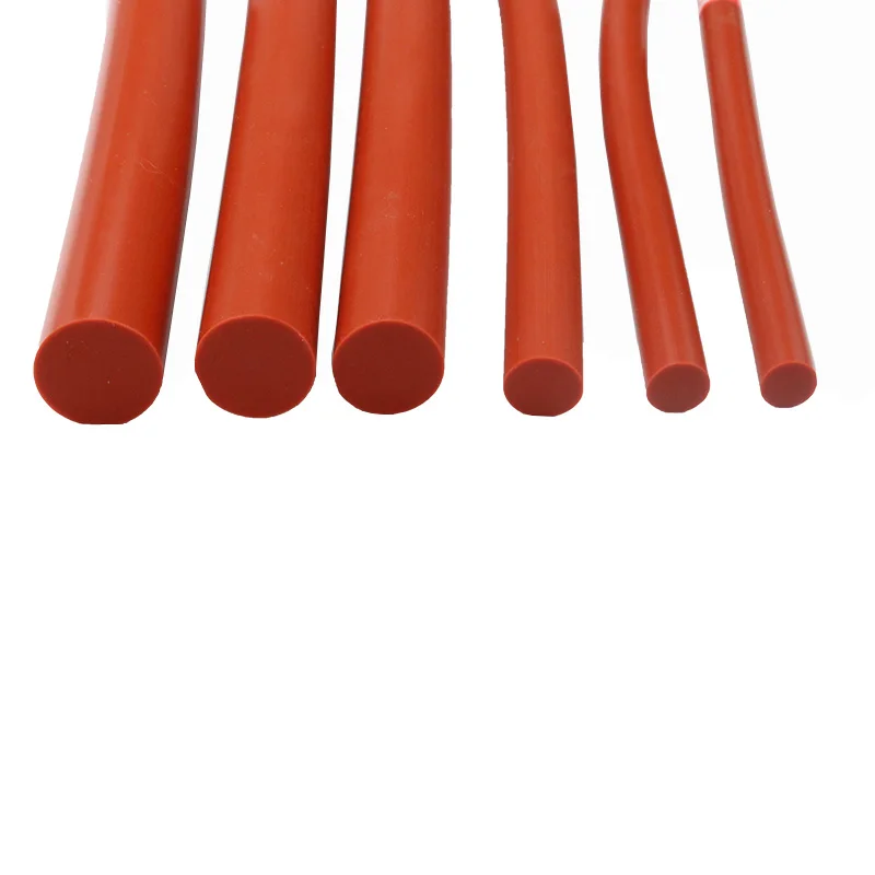 Round Solid Silicone Rubber Sealing Cord White Red High Temp Waterproof Dustproof Strip 2-20mm Industrial Seal Spare Parts