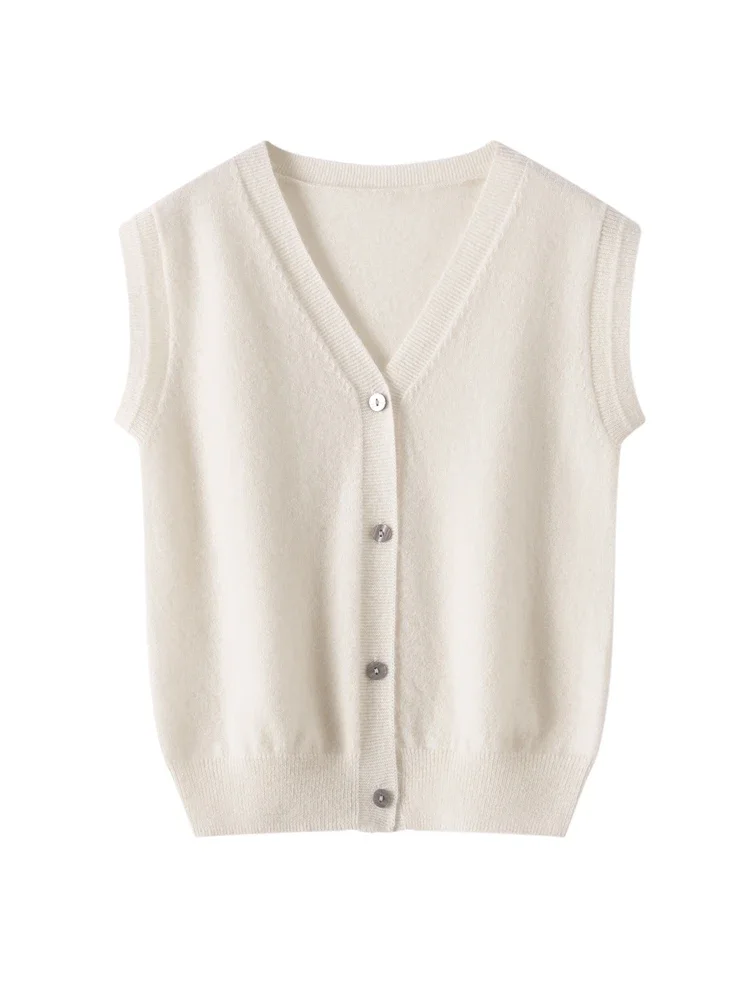 Basic Kids Sweater Cardigan 100% Cashmere Vest Children Clothes Autumn Winter Boys Girl Waistcoat Thin V-Neck Sleeveless Sweater